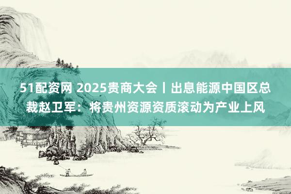 51配资网 2025贵商大会丨出息能源中国区总裁赵卫军：将贵州资源资质滚动为产业上风